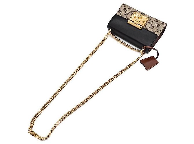 Gucci Borsa a Spalla Supreme Padlock Small Nero - vista 4