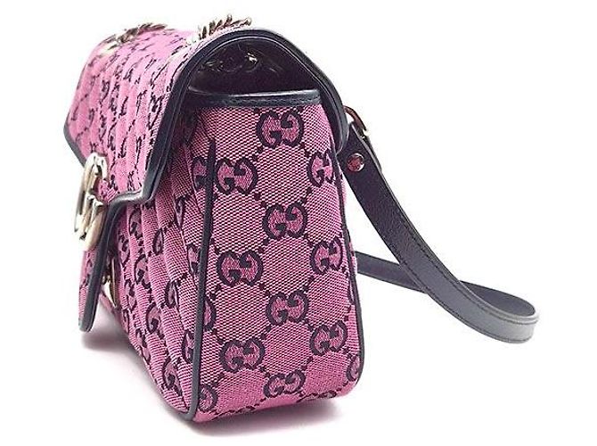 Gucci Borsa a Spalla Marmont Matelassé Rosa - vista 2