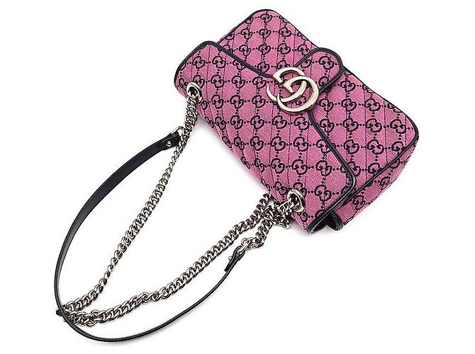 Gucci Borsa a Spalla Marmont Matelassé Rosa - vista 4