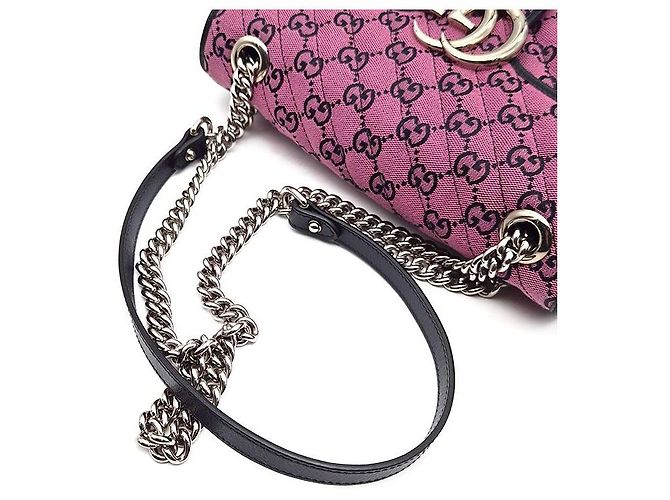 Gucci Borsa a Spalla Marmont Matelassé Rosa - vista 5