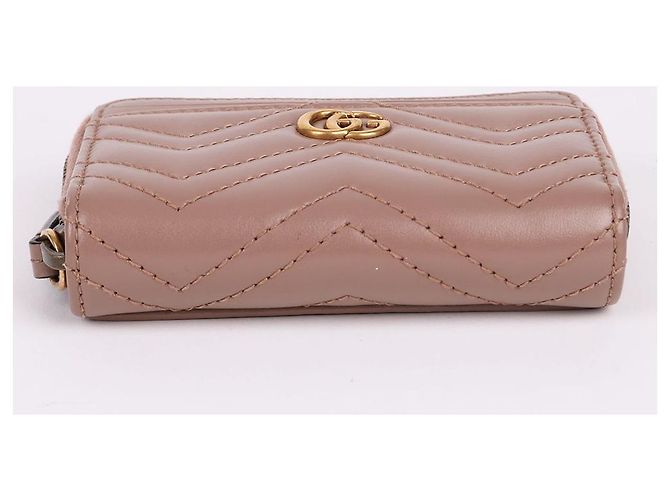 Gucci Marmont Kartenetui Hellbeige mit Goldton Braun - Ansicht 7