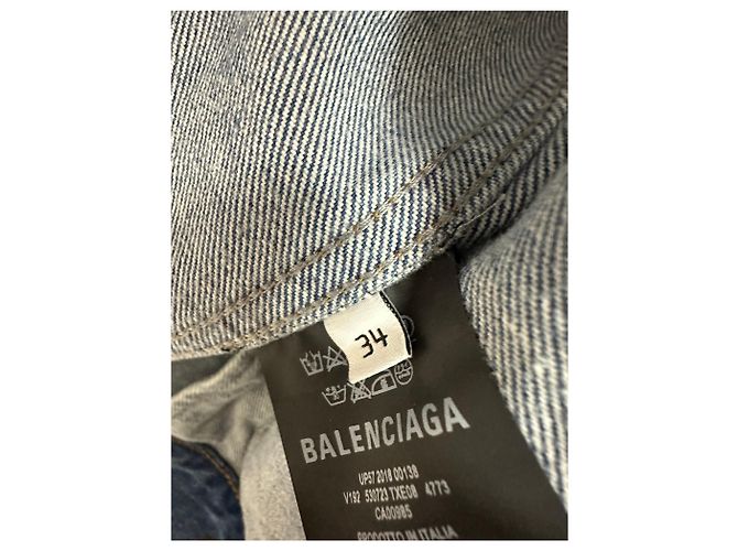 Balenciaga Oversized Denim-Jacke mit Grafikdesign Mehrfarben - Ansicht 6