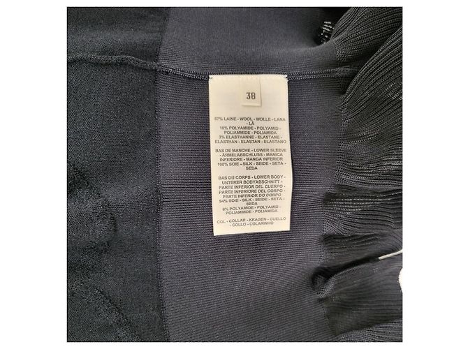 Hermès Leichter Kurzarm-Cardigan für Damen Noir Mehrfarben - Ansicht 9