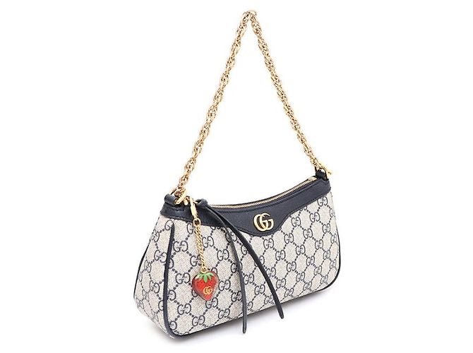 Gucci Borsa a tracolla e borsa a spalla GG Supreme Ophidia Small con catena dorata Blu - vista 11
