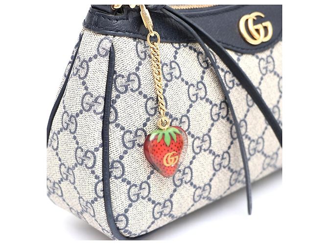 Gucci Borsa a tracolla e borsa a spalla GG Supreme Ophidia Small con catena dorata Blu - vista 14