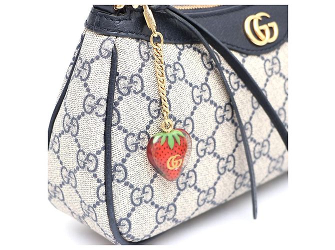 Gucci Borsa a tracolla e borsa a spalla GG Supreme Ophidia Small con catena dorata Blu - vista 5