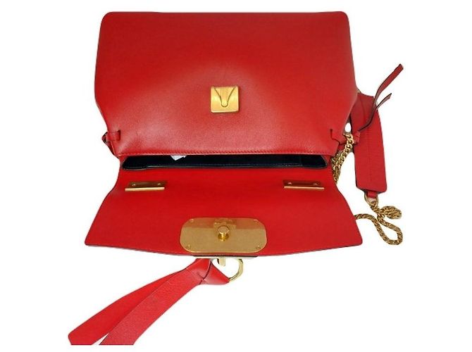 Valentino Schultertasche mit Ringkette in Rot - Ansicht 6