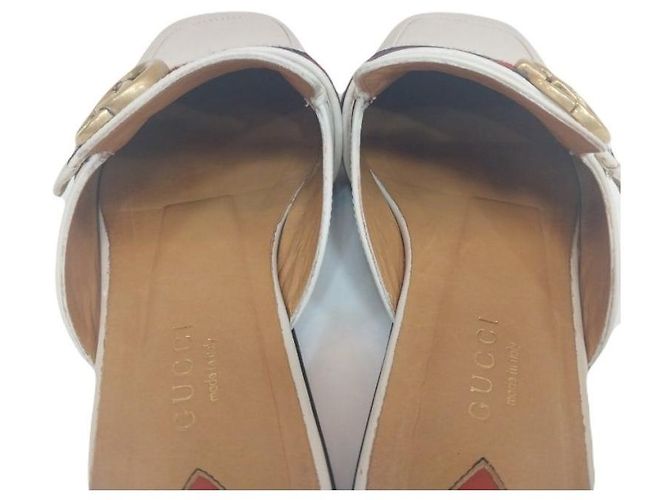 Gucci Mule PEYTON in pelle bianca con banda Web GG da donna Bianco - vista 2