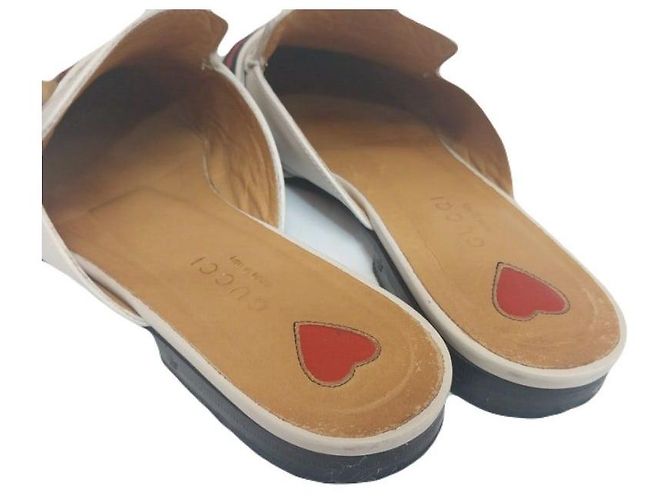 Gucci Mule PEYTON in pelle bianca con banda Web GG da donna Bianco - vista 4