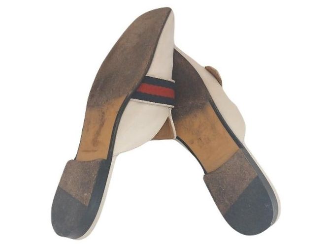 Gucci Mule PEYTON in pelle bianca con banda Web GG da donna Bianco - vista 6