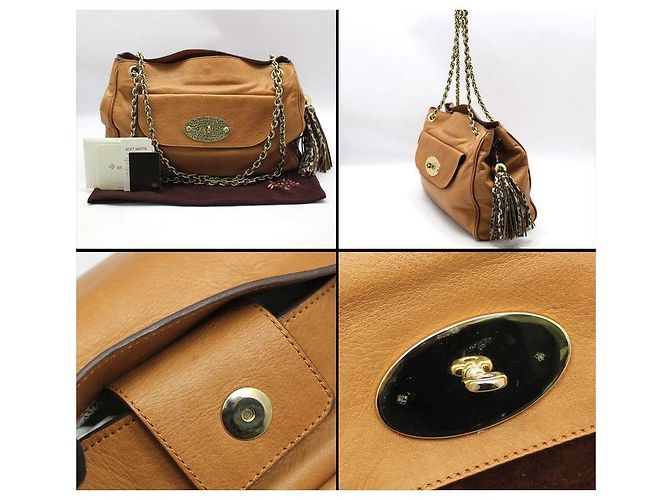 Mulberry Borsa a tracolla con catena e nappa leopardata in pelle marrone - vista 7