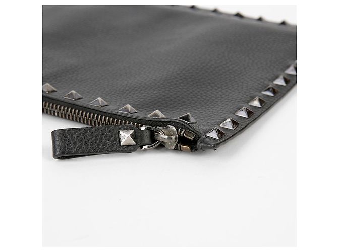 Valentino Clutch Rockstud in pelle nera - vista 10