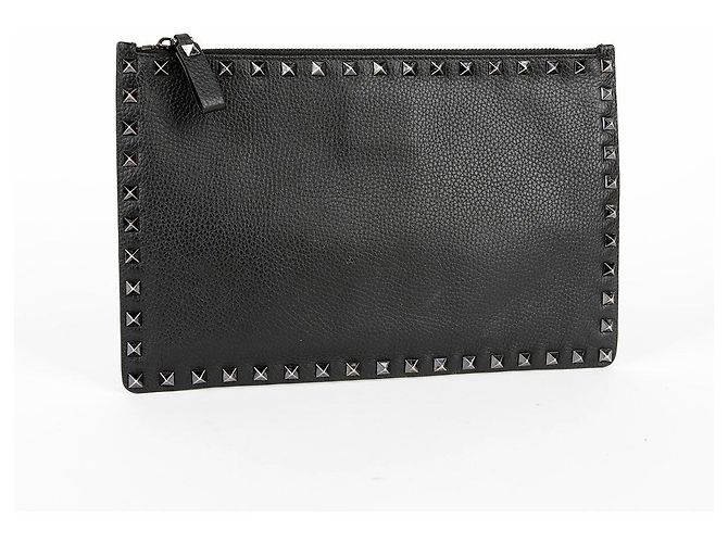 Valentino Clutch Rockstud in pelle nera - vista 2