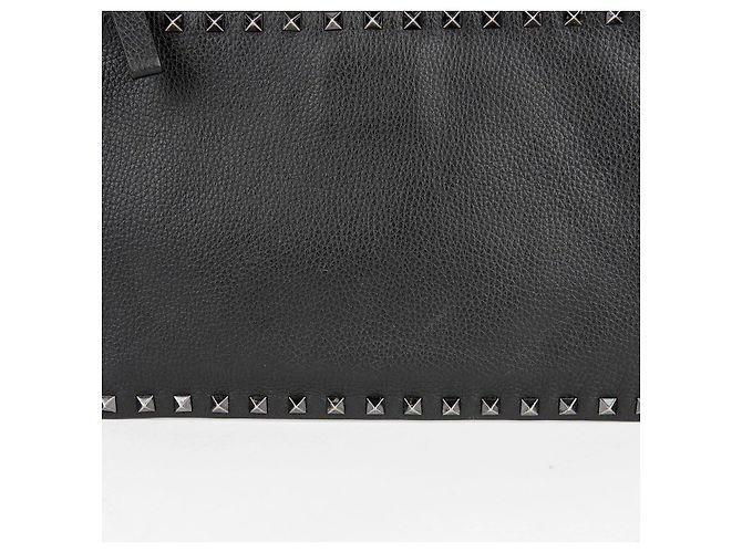 Valentino Clutch Rockstud in pelle nera - vista 3