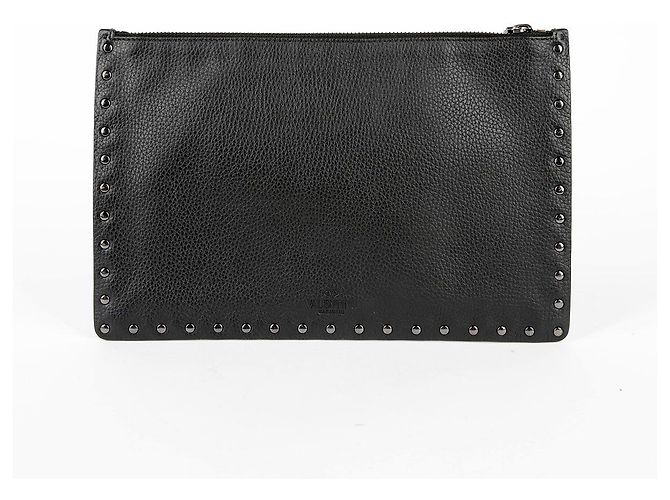 Valentino Clutch Rockstud in pelle nera - vista 4