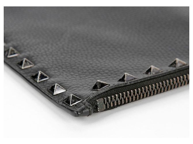 Valentino Clutch Rockstud in pelle nera - vista 7
