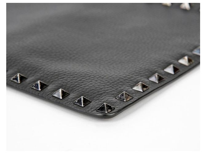 Valentino Clutch Rockstud in pelle nera - vista 8
