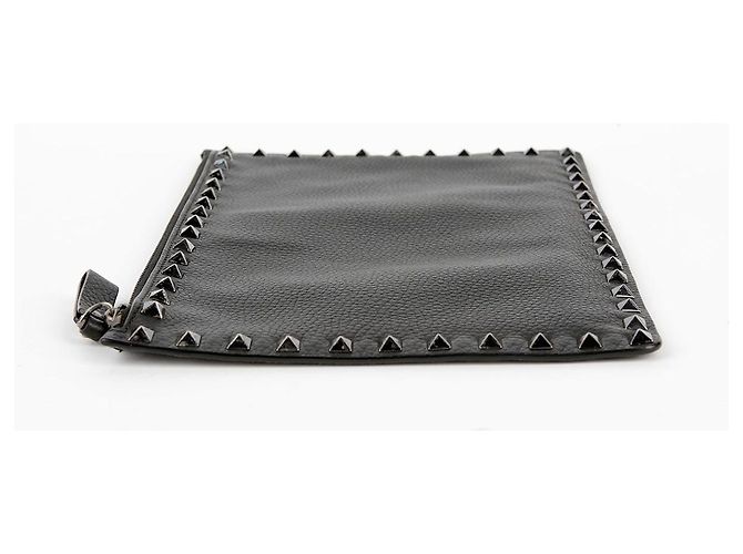 Valentino Clutch Rockstud in pelle nera - vista 9