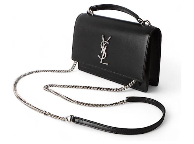 Saint Laurent Mini borsa a tracolla Monogram Sunset Chain Nero - vista 2