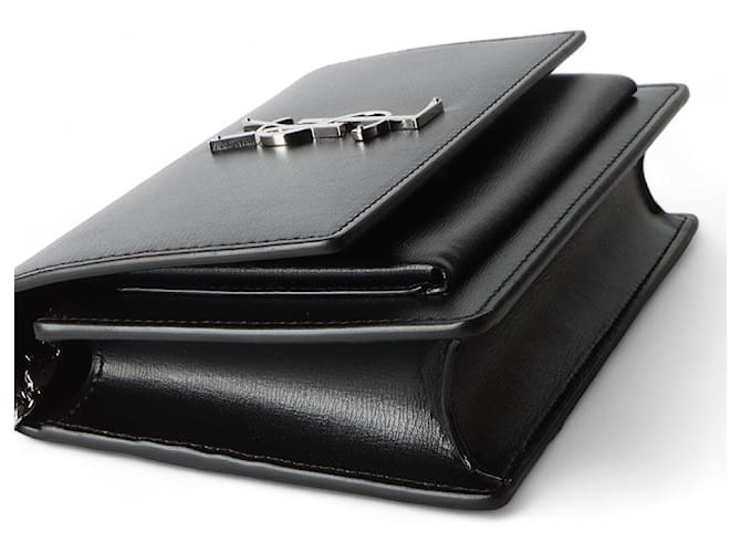 Saint Laurent Mini borsa a tracolla Monogram Sunset Chain Nero - vista 5