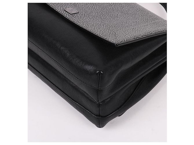 MCM Bicolor Medium Top Handle Shoulder Bag Black - view 11