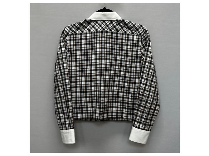 Céline Camicia corta in seta a quadri Multicolore - vista 5