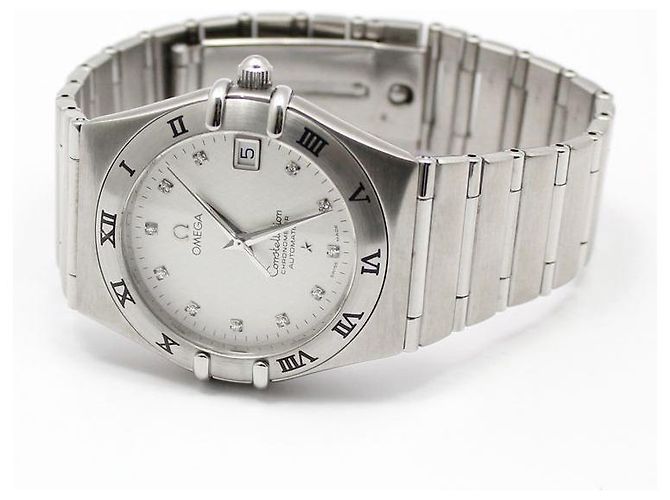 Omega Relógio Automático de Aço Constellation Diamond Prata - vista 3