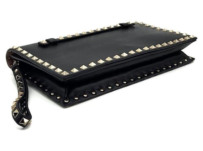 Valentino Clutch Rockstud Flap Nero - vista 5
