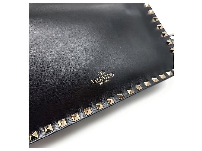 Valentino Clutch Rockstud Flap Nero - vista 6