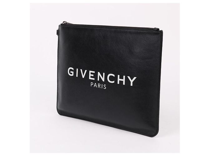 Givenchy Clutch Media Nera con Logo Stampato Nero - vista 3