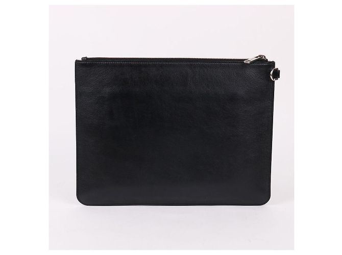 Givenchy Clutch Media Nera con Logo Stampato Nero - vista 4