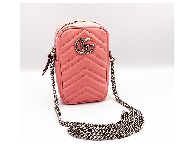 Gucci Borsa a tracolla mini GG Marmont trapuntata Rosso - vista 2