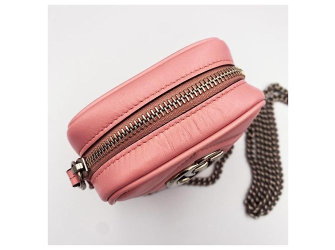 Gucci Borsa a tracolla mini GG Marmont trapuntata Rosso - vista 7