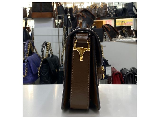 Horsebit 1955 Gucci Borsa a Spalla Horsebit GG Medium Marrone - vista 4