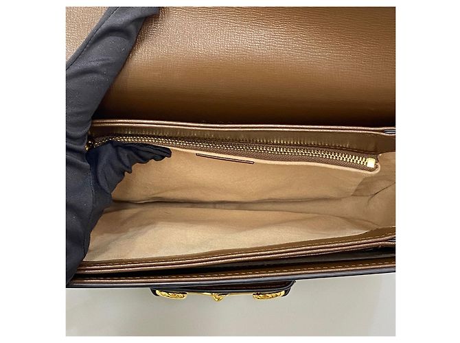 Horsebit 1955 Gucci Borsa a Spalla Horsebit GG Medium Marrone - vista 6