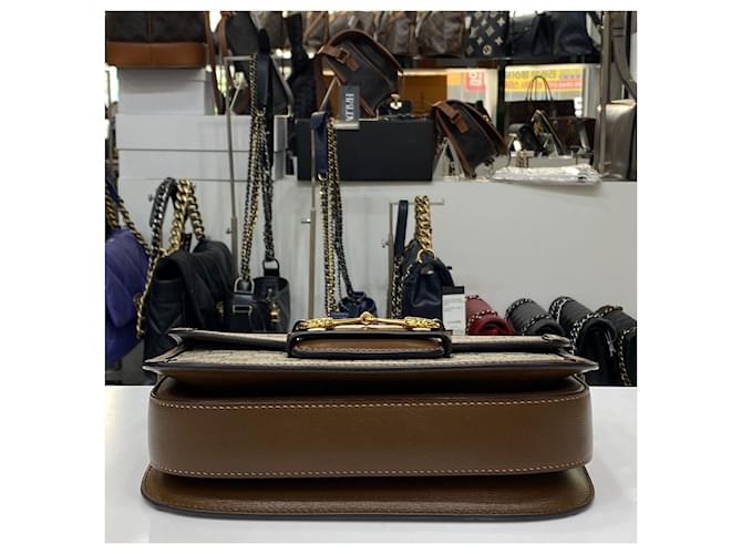Horsebit 1955 Gucci Borsa a Spalla Horsebit GG Medium Marrone - vista 7