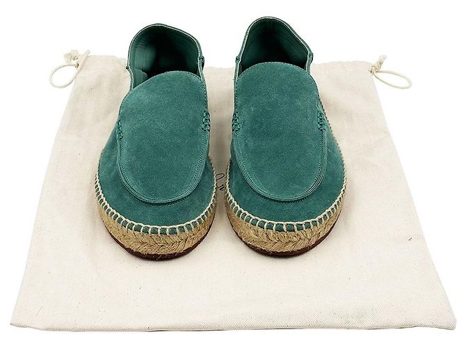 Loro Piana Baskets espadrilles en daim Seaside Walk Vert - vue 3