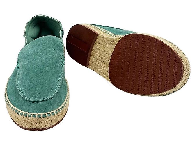 Loro Piana Baskets espadrilles en daim Seaside Walk Vert - vue 5