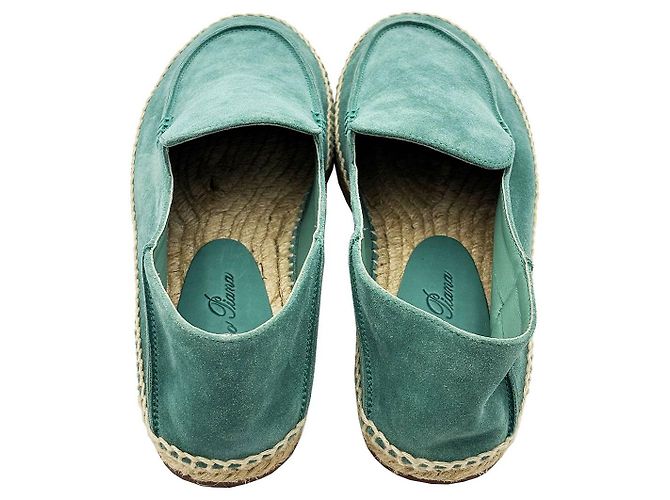 Loro Piana Baskets espadrilles en daim Seaside Walk Vert - vue 8