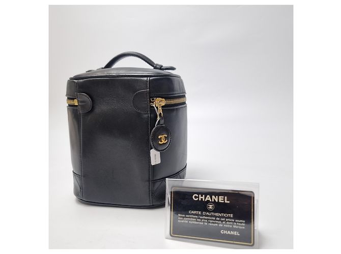 Vanity Chanel Kosmetiktasche aus Lammleder Schwarz - Ansicht 10