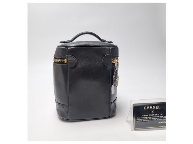 Vanity Chanel Kosmetiktasche aus Lammleder Schwarz - Ansicht 11