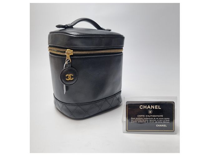 Vanity Chanel Kosmetiktasche aus Lammleder Schwarz - Ansicht 5