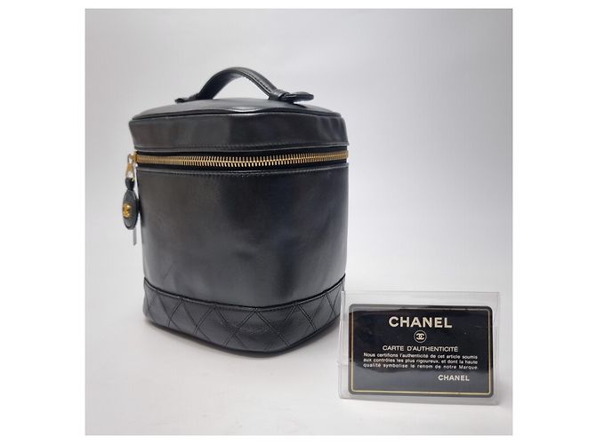 Vanity Chanel Kosmetiktasche aus Lammleder Schwarz - Ansicht 6