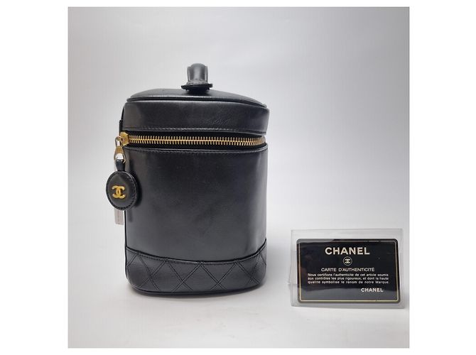 Vanity Chanel Kosmetiktasche aus Lammleder Schwarz - Ansicht 8