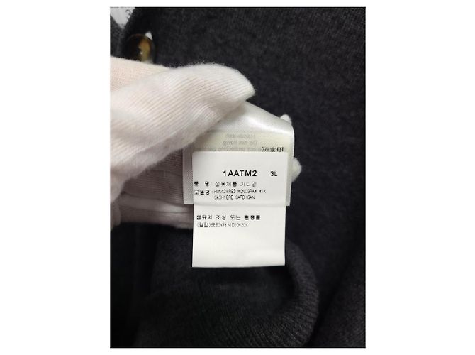 Louis Vuitton Cárdigan de cachemira gris mezclado con monograma - vista 5