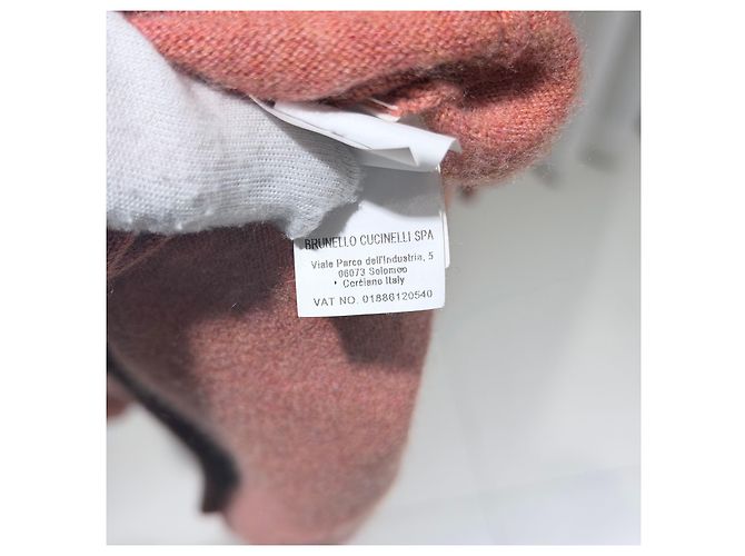 Brunello Cucinelli Cashmere-Strickpullover mit halbem Reißverschluss Koralle Pink - Ansicht 8
