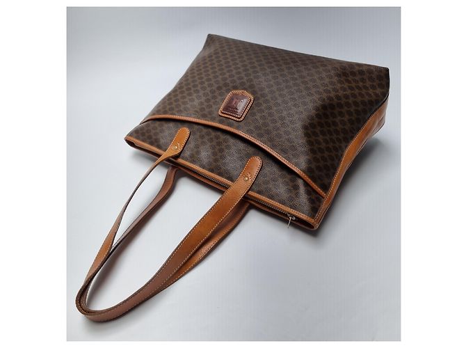 Céline Borsa Shopper Macadam Borsa a Spalla Unisex (Grado Articolo Raro) Marrone - vista 11