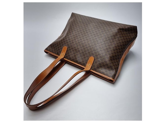 Céline Borsa Shopper Macadam Borsa a Spalla Unisex (Grado Articolo Raro) Marrone - vista 13