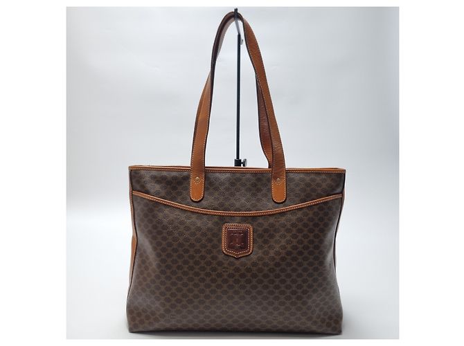 Céline Borsa Shopper Macadam Borsa a Spalla Unisex (Grado Articolo Raro) Marrone - vista 2