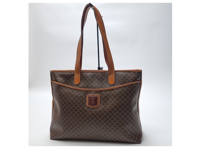 Céline Borsa Shopper Macadam Borsa a Spalla Unisex (Grado Articolo Raro) Marrone - vista 3